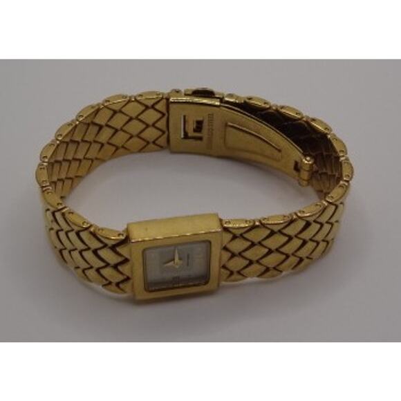 Vintage Jones Wear Gold-tone Quilted Bracelet Watch with Roman Numerals - Picture 5 of 5
